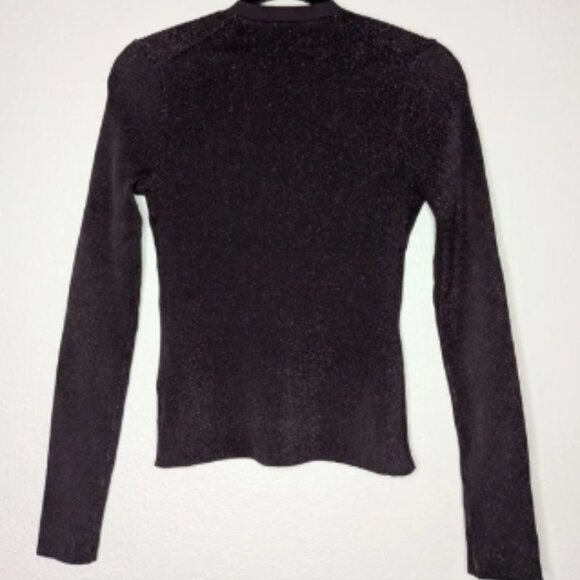 Theory Womens Purple Merlot Shimmer Compact Crepe Plaited Cardigan P 0 NWT - Picture 6 of 9